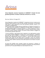 Ariosa Diagnostics annuncia l’espansione di HARMONY™ Prenatal Test alle gravidanze gemellari e introduce l’analisi dei cromosomi X e Y nel test.